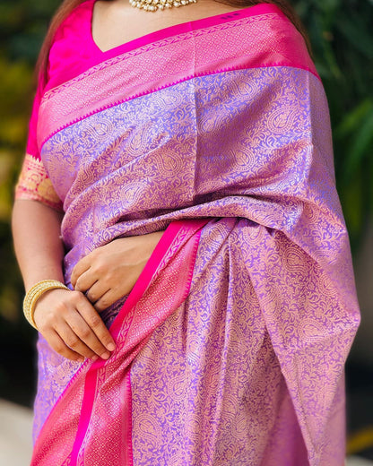 ব্লাউজ পিস সহ সফট কাতান শাড়ি - KT2
