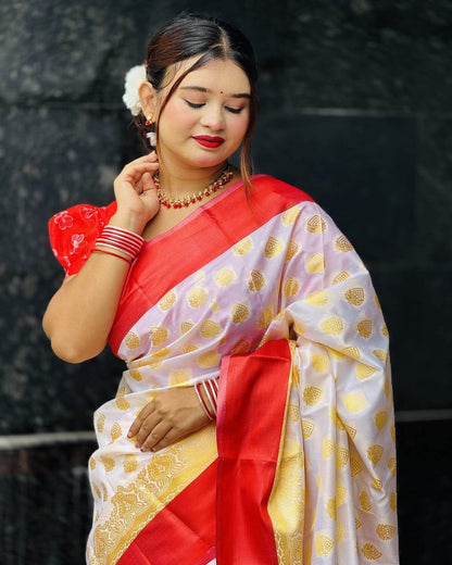 ব্লাউজ পিস সহ সফট কাতান শাড়ি - KT12