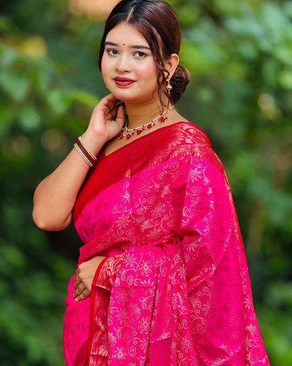 ব্লাউজ পিস সহ সফট কাতান শাড়ি - KT9