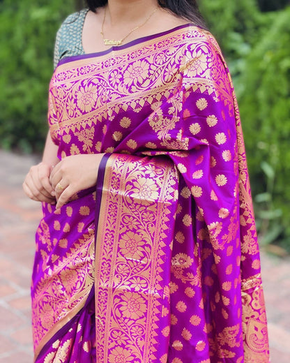 ব্লাউজ পিস সহ সফট লতা কাতান শাড়ি - LT1