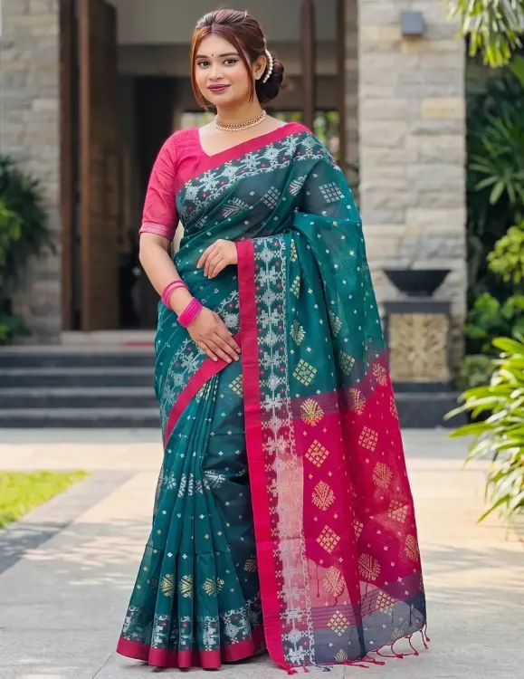 টাঙ্গাইলের টেনসিল জামদানি শাড়ি - JM4